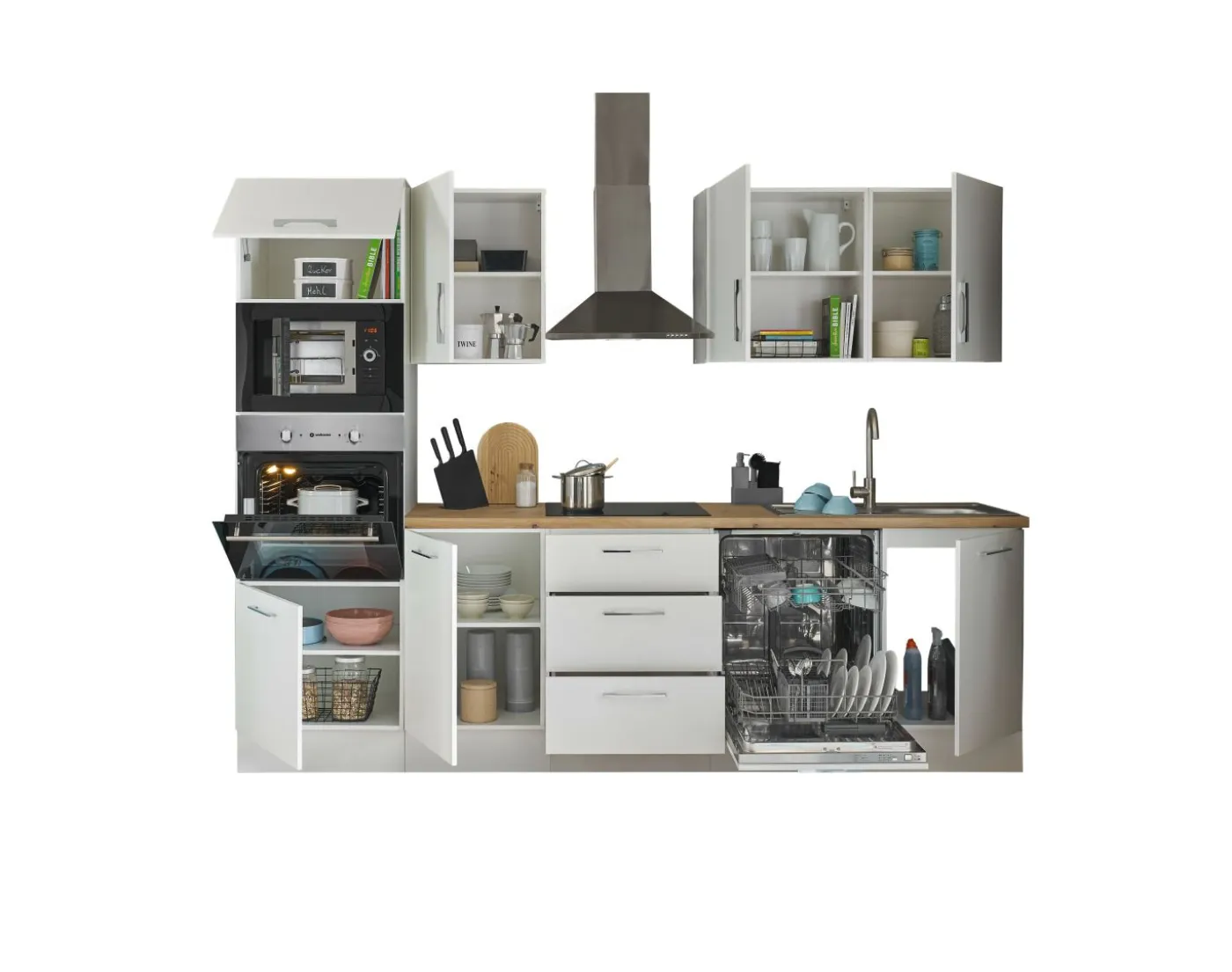 Küchenblock mit E-Geräten CORNWALL (Zeile-Backofen-Mikrowelle) III
