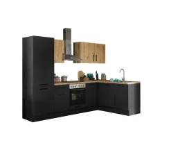 Bega BBK Küchenblock mit E-Geräten CORNWALL (Ecke-Geschirrspüler-Kühlschrank) III* Küchenzeilen Mit Geräten