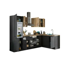 Bega BBK Küchenblock mit E-Geräten CORNWALL (Ecke-Geschirrspüler-Kühlschrank) III* Küchenzeilen Mit Geräten