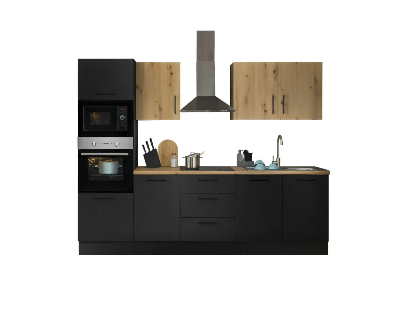 Küchenblock mit E-Geräten CORNWALL (Zeile-Backofen-Mikrowelle) V