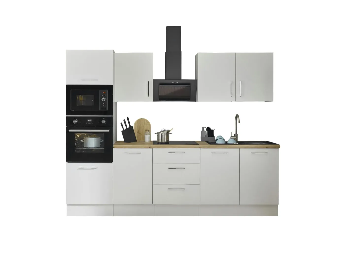 Küchenblock mit E-Geräten CORNWALL (Zeile-Backofen-Mikrowelle) II