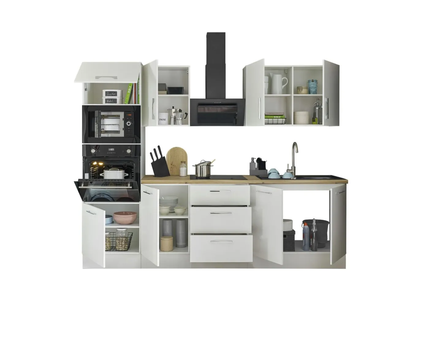 Küchenblock mit E-Geräten CORNWALL (Zeile-Backofen-Mikrowelle) II
