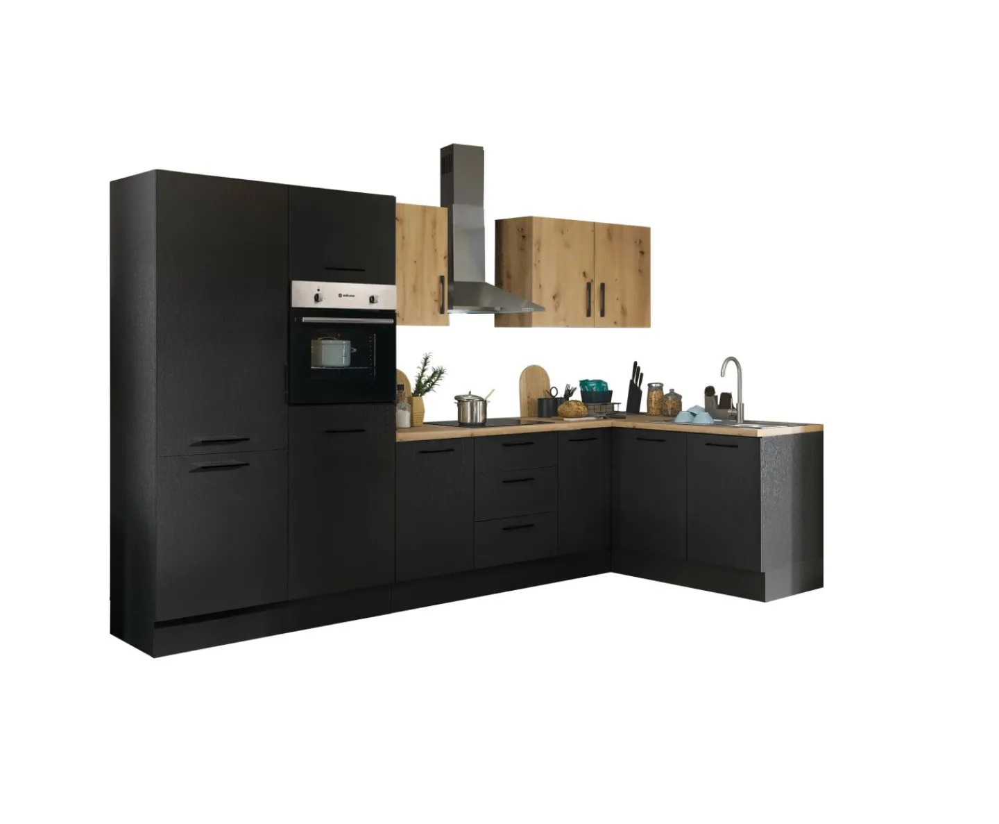 Bega BBK Küchenblock mit E-Geräten CORNWALL (Ecke-Backofen-Kühlschrank) VII* Küchenzeilen Mit Geräten