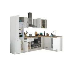 Küchenblock mit E-Geräten CORNWALL (Ecke-Geschirrspüler-Kühlschrank) I