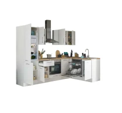 Küchenblock mit E-Geräten CORNWALL (Ecke-Geschirrspüler-Kühlschrank) I