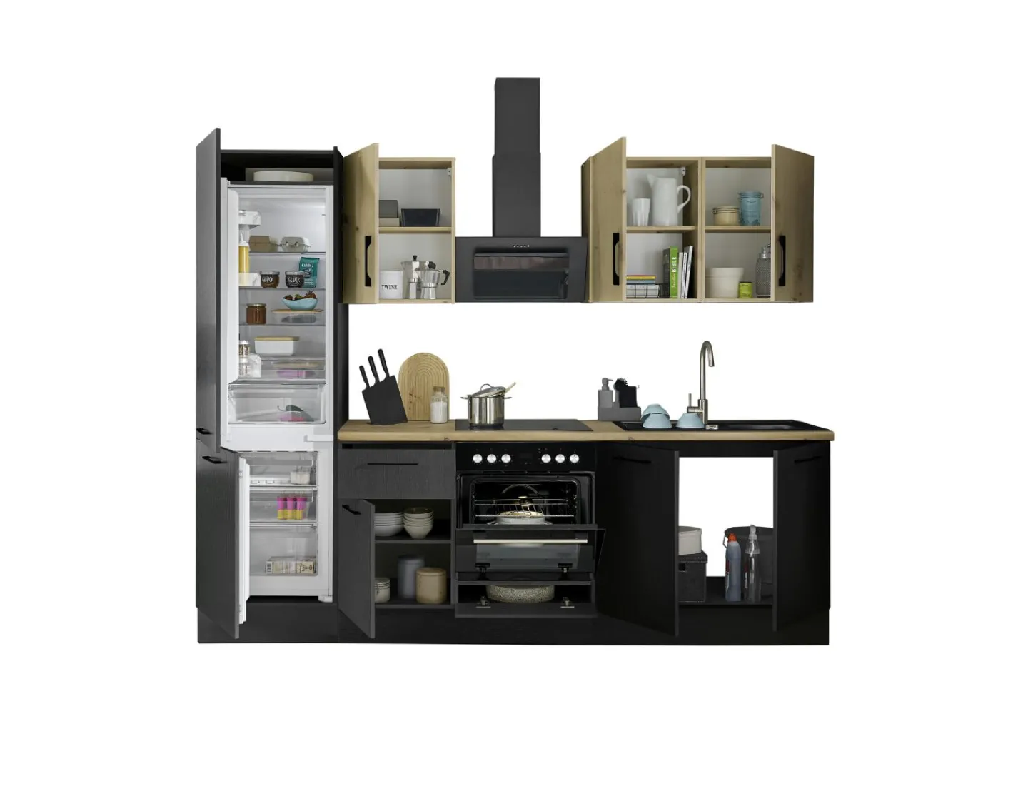 Bega BBK Küchenblock mit E-Geräten CORNWALL (Zeile-Kühlschrank) IV* Küchenzeilen Mit Geräten