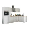 Küchenblock mit E-Geräten CORNWALL (Ecke-Backofen-Kühlschrank-Apotheker) I