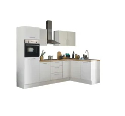 Küchenblock mit E-Geräten CORNWALL (Ecke-Backofen-Kühlschrank) I