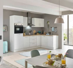 Küchenblock mit E-Geräten CORNWALL (Ecke-Backofen-Kühlschrank) I