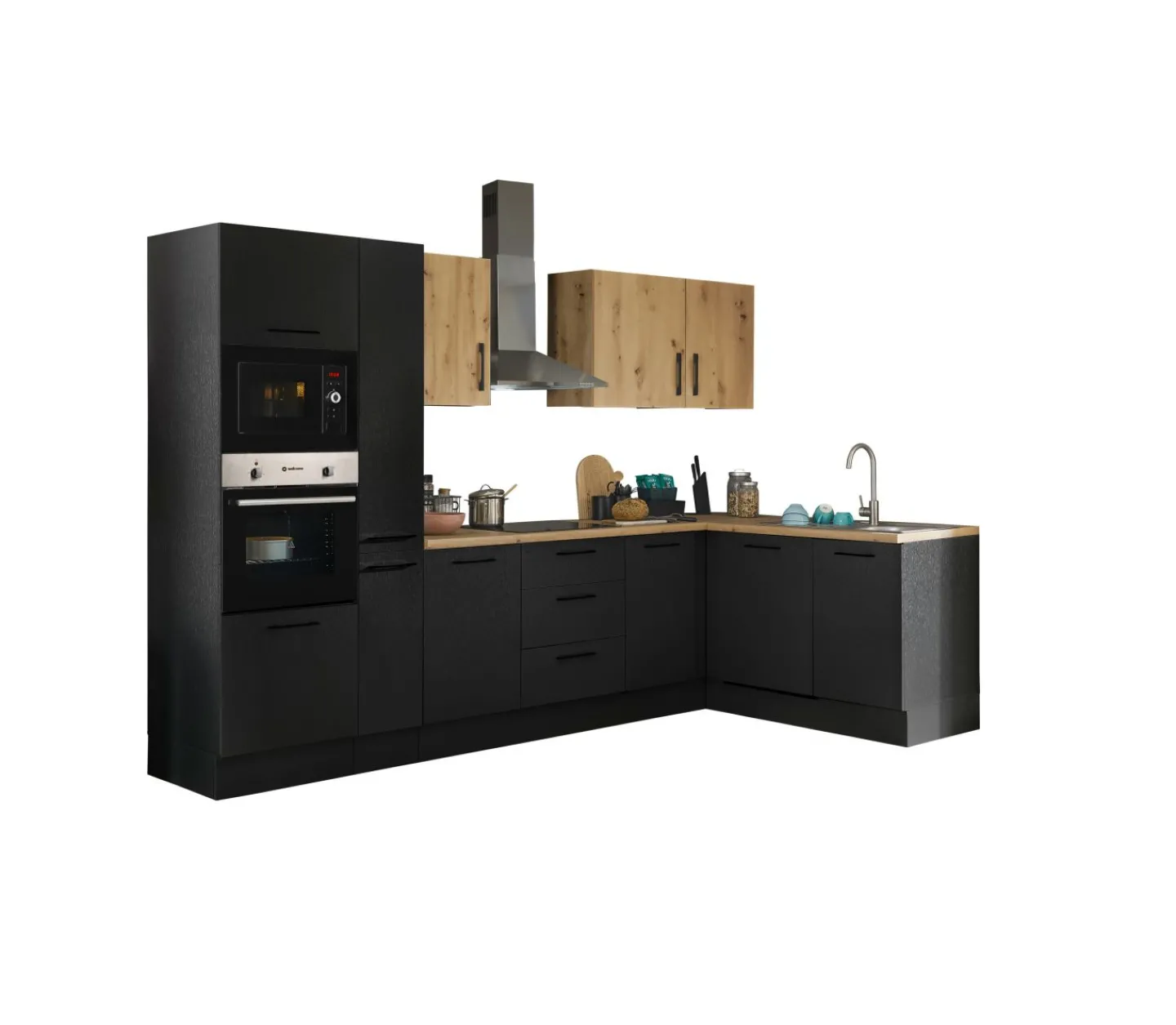 Bega BBK Küchenblock mit E-Geräten CORNWALL (Ecke-Backofen-Geschirrspüler-Mikrowelle) VII* Küchenzeilen Mit Geräten
