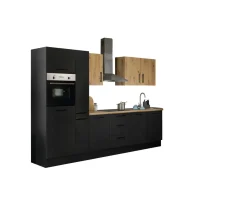 Küchenblock mit E-Geräten CORNWALL (Zeile-Backofen-Kühlschrank-Apotheker) V