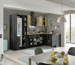 Bega BBK Küchenblock mit E-Geräten CORNWALL (Ecke-Kühlschrank-Apotheker) IV* Küchenzeilen Mit Geräten