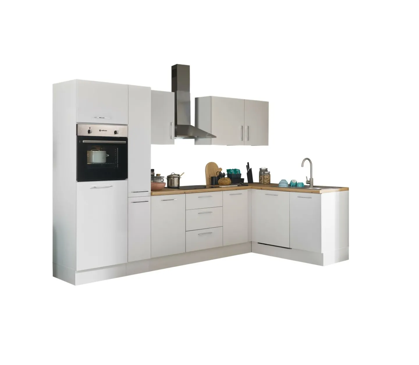 Bega BBK Küchenblock mit E-Geräten CORNWALL (Ecke-Backofen-Geschirrspüler-Kühlschrank) III* Küchenzeilen Mit Geräten