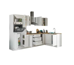 Bega BBK Küchenblock mit E-Geräten CORNWALL (Ecke-Backofen-Geschirrspüler-Kühlschrank) III* Küchenzeilen Mit Geräten