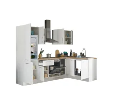 Bega BBK Küchenblock mit E-Geräten CORNWALL (Ecke-Kühlschrank) I* Küchenzeilen Mit Geräten