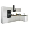 Küchenblock mit E-Geräten CORNWALL (Ecke-Backofen-Geschirrspüler-Kühlschrank-Mikrowelle) II
