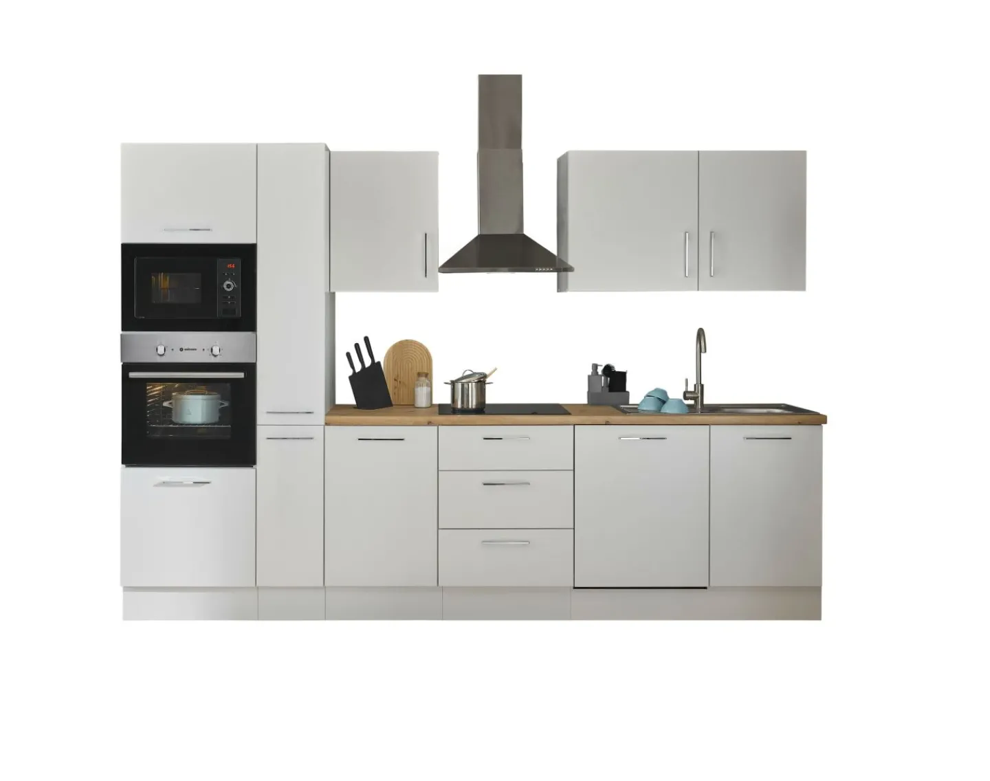 Bega BBK Küchenblock mit E-Geräten CORNWALL (Zeile-Backofen-Geschirrspüler-Mikrowelle-Apotheker) I* Küchenzeilen Mit Geräten