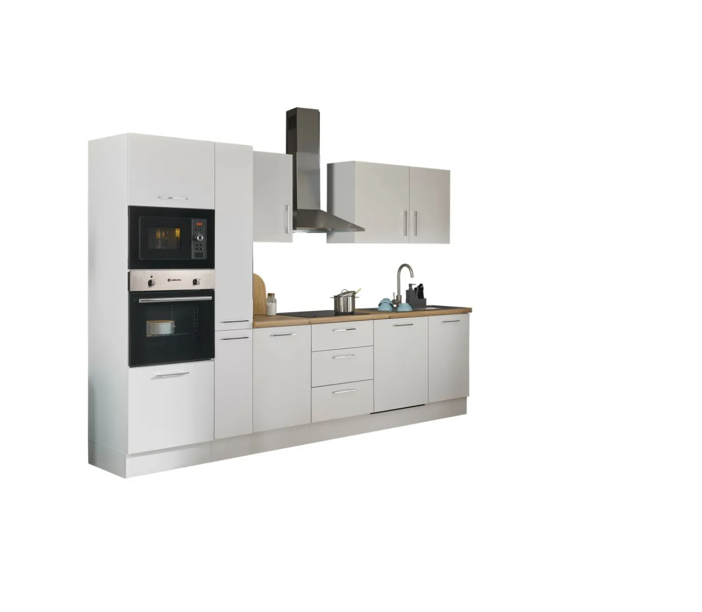 Bega BBK Küchenblock mit E-Geräten CORNWALL (Zeile-Backofen-Geschirrspüler-Mikrowelle-Apotheker) I* Küchenzeilen Mit Geräten