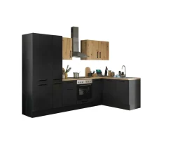 Küchenblock mit E-Geräten CORNWALL (Ecke-Kühlschrank-Apotheker) III