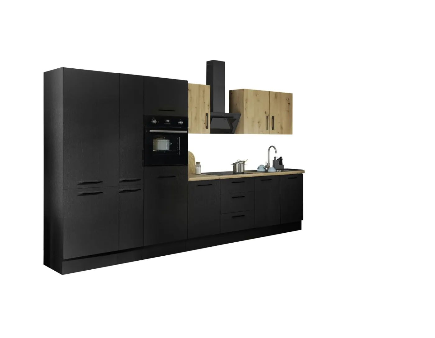 Küchenblock mit E-Geräten CORNWALL (Zeile-Backofen-Kühlschrank-Apotheker) VIII