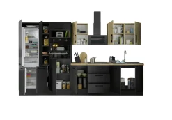 Küchenblock mit E-Geräten CORNWALL (Zeile-Backofen-Kühlschrank-Apotheker) VIII