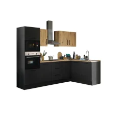 Küchenblock mit E-Geräten CORNWALL (Ecke-Backofen-Mikrowelle) III