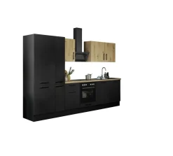 Küchenblock mit E-Geräten CORNWALL (Zeile-Geschirrspüler-Kühlschrank-Apotheker) IV