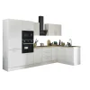 Küchenblock mit E-Geräten CORNWALL (Ecke-Backofen-Kühlschrank-Mikrowelle) II