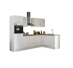 Bega BBK Küchenblock mit E-Geräten CORNWALL (Ecke-Backofen-Geschirrspüler-Kühlschrank) I* Küchenzeilen Mit Geräten