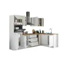 Bega BBK Küchenblock mit E-Geräten CORNWALL (Ecke-Backofen-Geschirrspüler-Kühlschrank) I* Küchenzeilen Mit Geräten