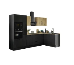 Küchenblock mit E-Geräten CORNWALL (Ecke-Backofen-Mikrowelle-Apotheker) IV