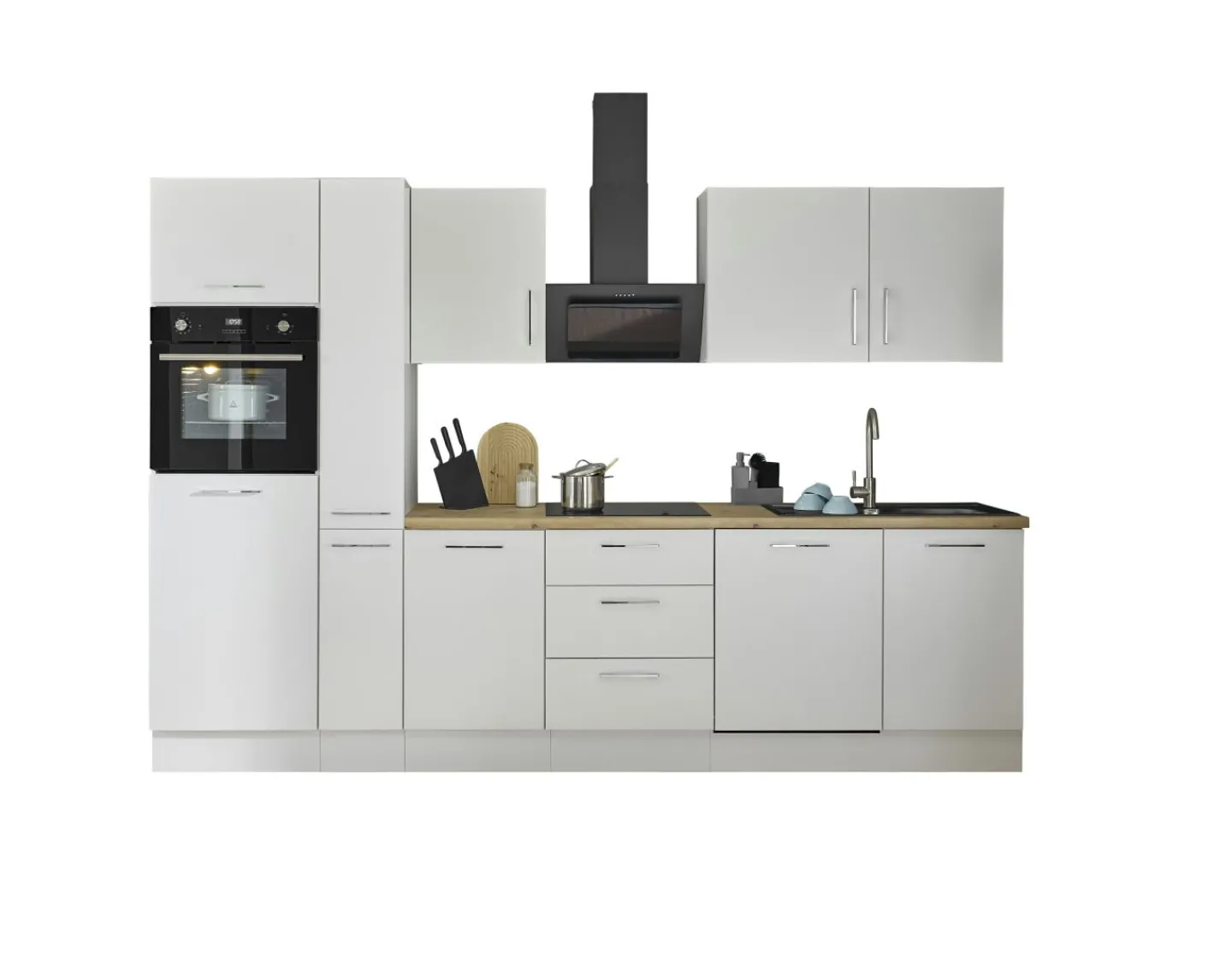 Bega BBK Küchenblock mit E-Geräten CORNWALL (Zeile-Backofen-Geschirrspüler-Kühlschrank-Apotheker) II* Küchenzeilen Mit Geräten