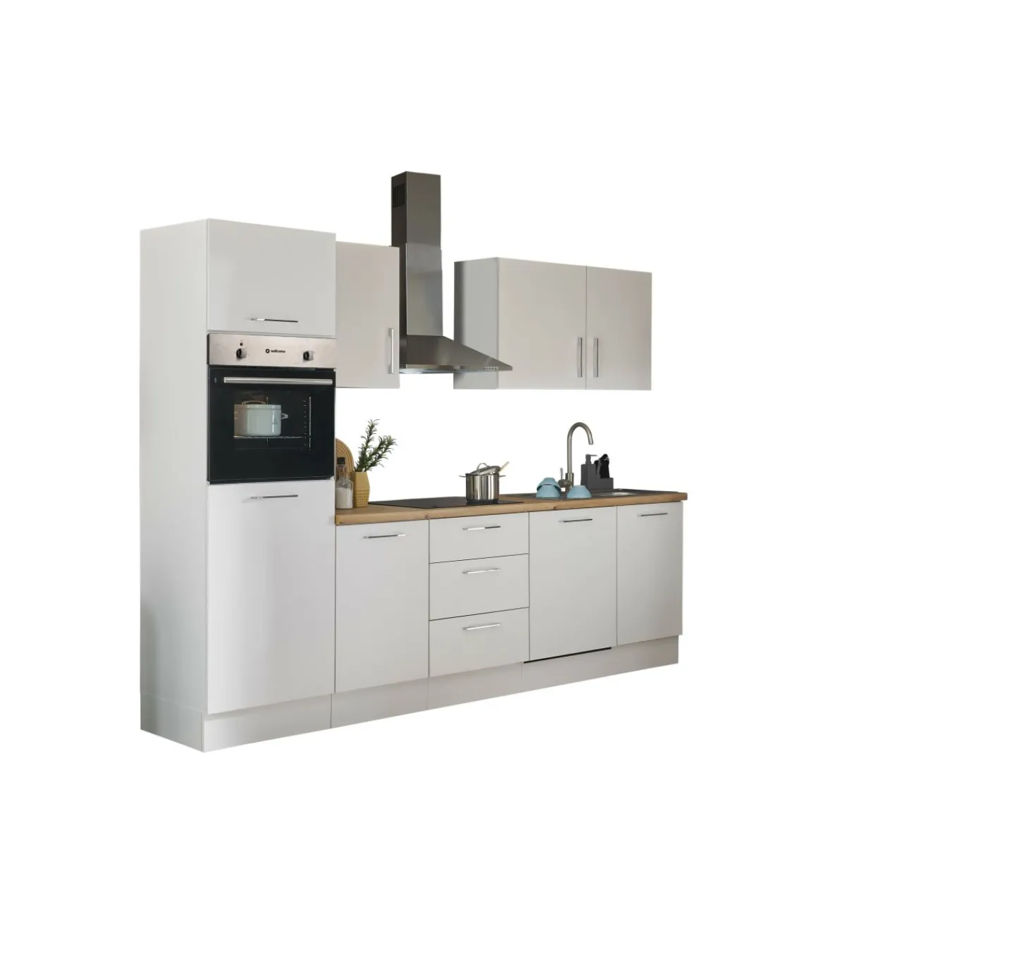 Bega BBK Küchenblock mit E-Geräten CORNWALL (Zeile-Backofen-Kühlschrank) III* Küchenzeilen Mit Geräten