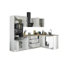 Küchenblock mit E-Geräten CORNWALL (Ecke-Backofen-Mikrowelle) II