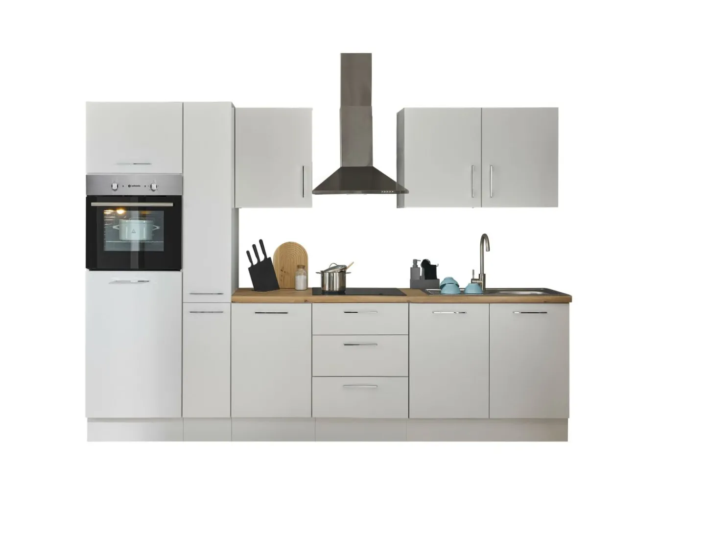 Bega BBK Küchenblock mit E-Geräten CORNWALL (Zeile-Backofen-Kühlschrank-Apotheker) I* Küchenzeilen Mit Geräten