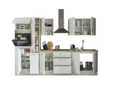 Bega BBK Küchenblock mit E-Geräten CORNWALL (Zeile-Backofen-Kühlschrank-Apotheker) I* Küchenzeilen Mit Geräten