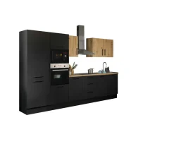 Bega BBK Küchenblock mit E-Geräten CORNWALL (Zeile-Backofen-Kühlschrank-Mikrowelle) III* Küchenzeilen Mit Geräten