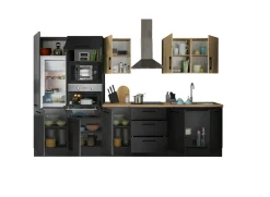 Bega BBK Küchenblock mit E-Geräten CORNWALL (Zeile-Backofen-Kühlschrank-Mikrowelle) III* Küchenzeilen Mit Geräten