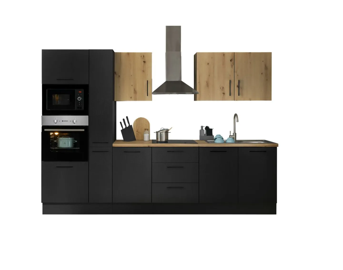 Bega BBK Küchenblock mit E-Geräten CORNWALL (Zeile-Backofen-Mikrowelle) IX* Küchenzeilen Mit Geräten