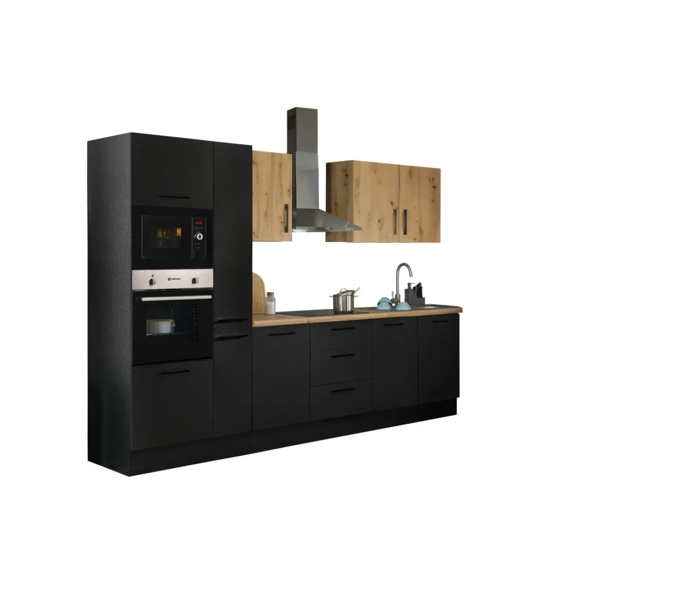 Bega BBK Küchenblock mit E-Geräten CORNWALL (Zeile-Backofen-Mikrowelle) IX* Küchenzeilen Mit Geräten