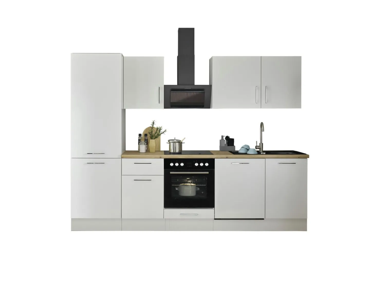 Bega BBK Küchenblock mit E-Geräten CORNWALL (Zeile-Geschirrspüler-Kühlschrank) II* Küchenzeilen Mit Geräten