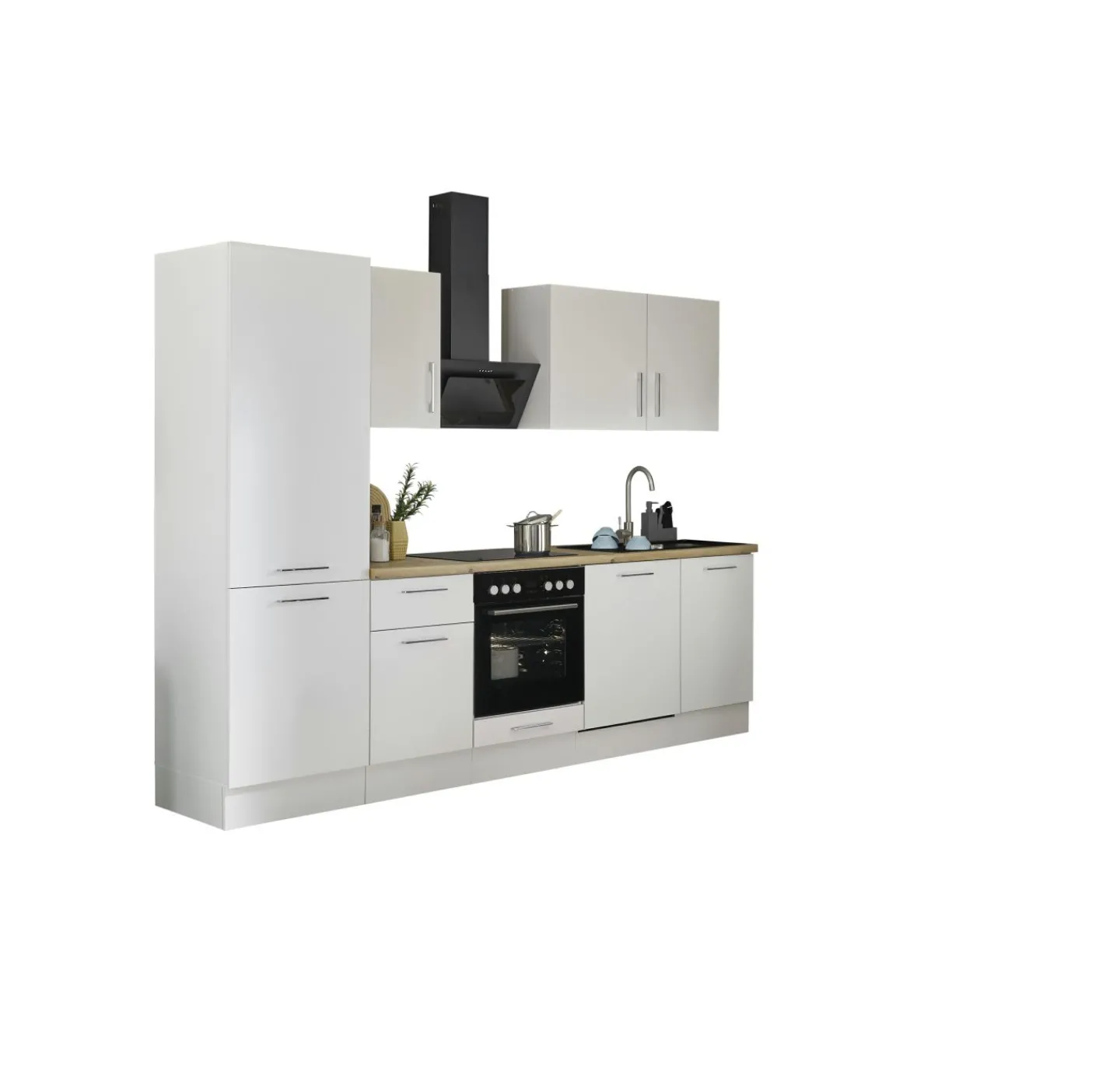 Bega BBK Küchenblock mit E-Geräten CORNWALL (Zeile-Geschirrspüler-Kühlschrank) II* Küchenzeilen Mit Geräten