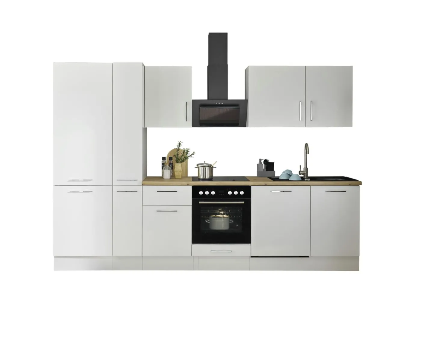 Bega BBK Küchenblock mit E-Geräten CORNWALL (Zeile-Geschirrspüler-Kühlschrank-Apotheker) II* Küchenzeilen Mit Geräten