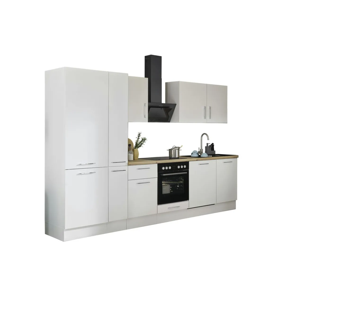 Bega BBK Küchenblock mit E-Geräten CORNWALL (Zeile-Geschirrspüler-Kühlschrank-Apotheker) II* Küchenzeilen Mit Geräten