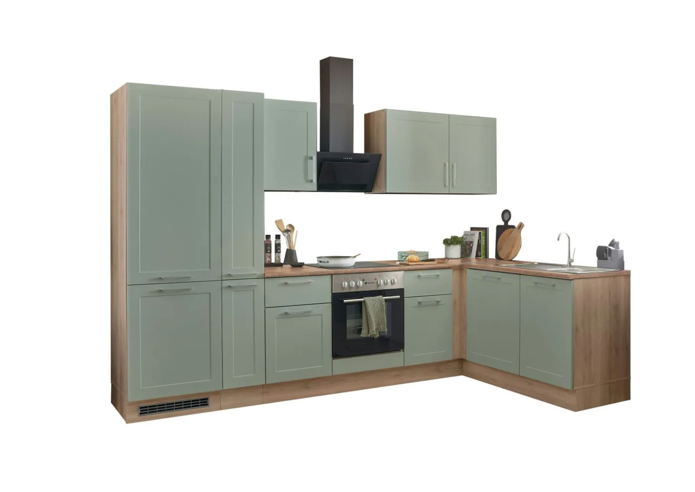 Küchenblock mit E-Geräten HASTINGS (Ecke-Kühlschrank-Apotheker) II