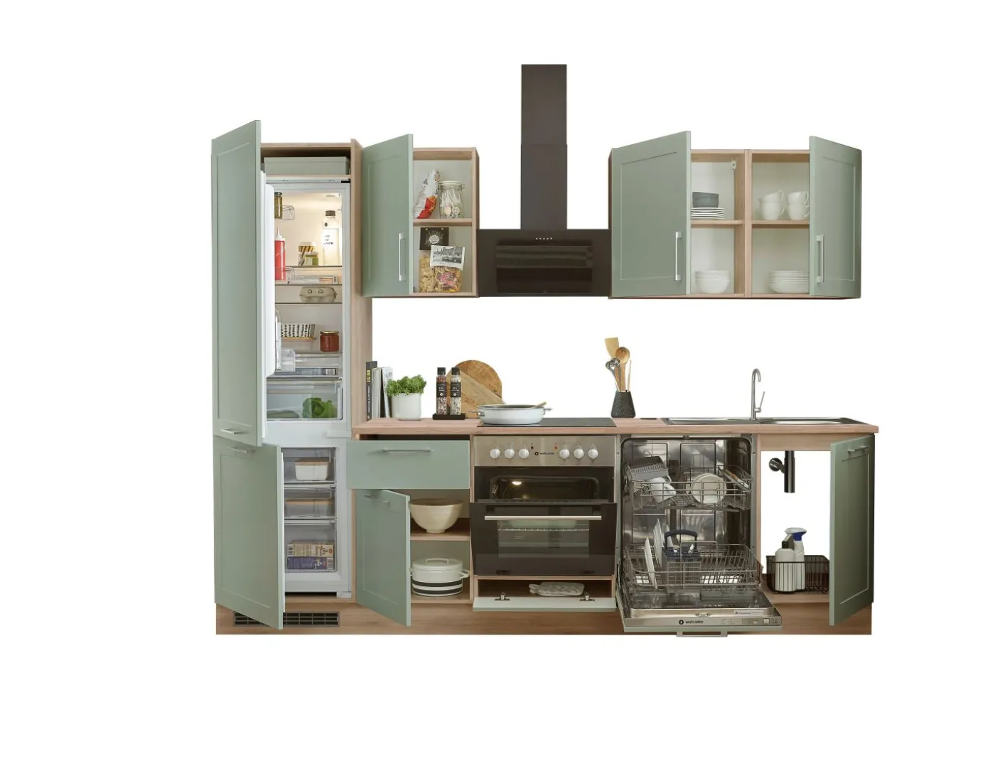 Küchenblock mit E-Geräten HASTINGS (Zeile-Kühlschrank) II
