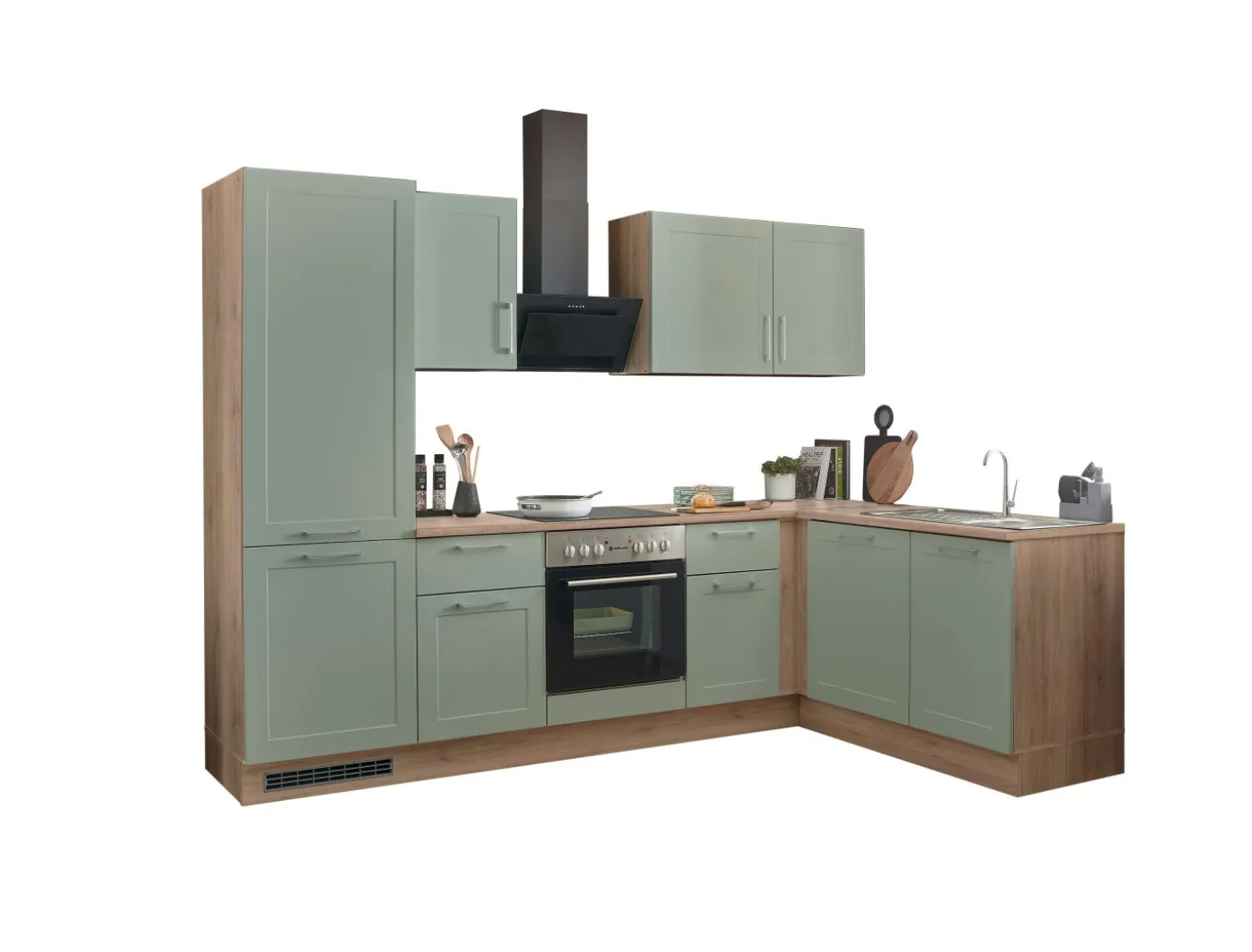 Küchenblock mit E-Geräten HASTINGS (Ecke-Kühlschrank) II