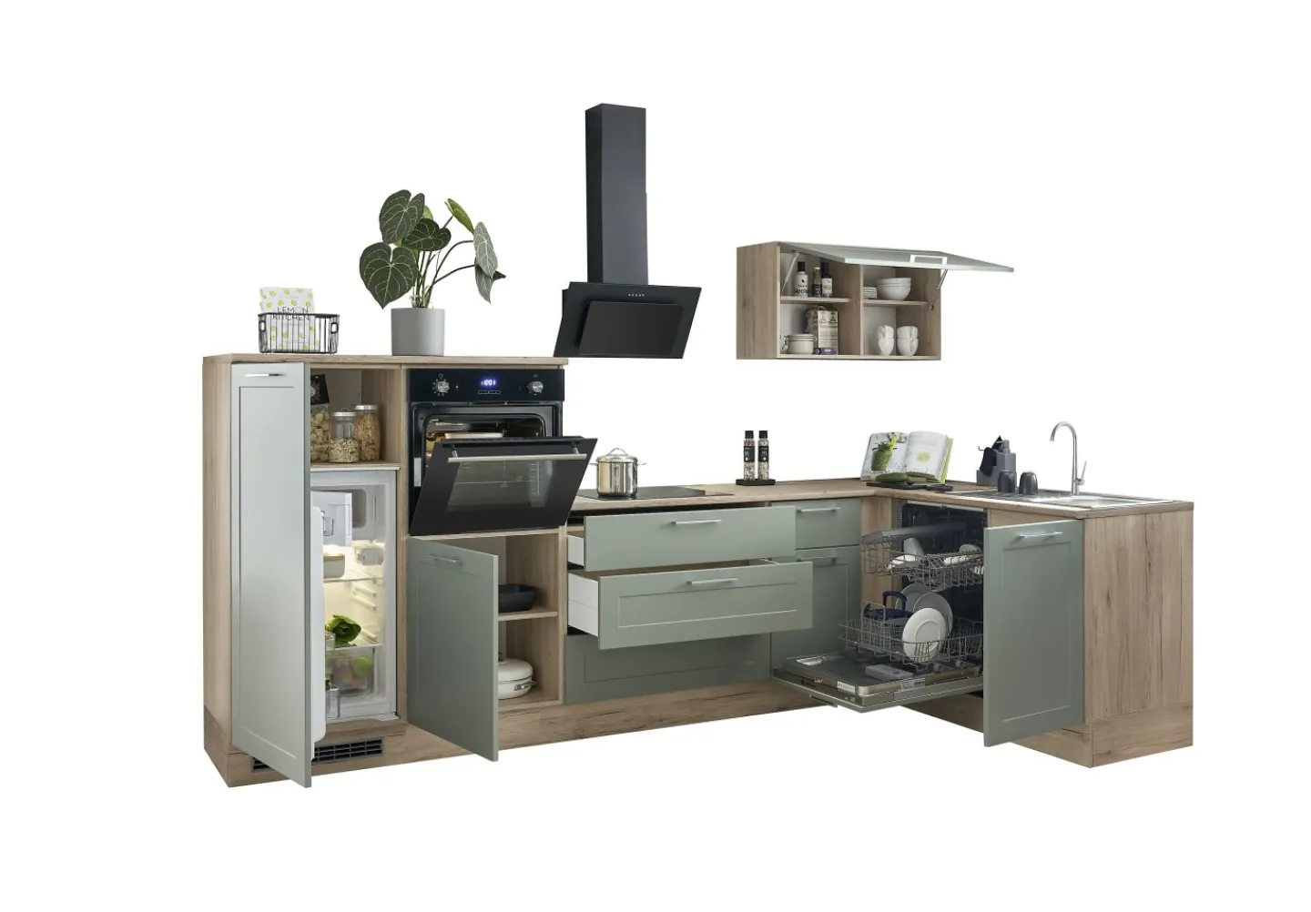Bega BBK Küchenblock mit E-Geräten HASTINGS (Ecke-Geräteschrank-Herdumbau) II* Küchenzeilen Mit Geräten