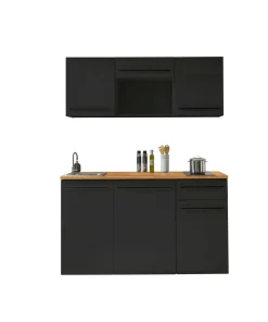 Küchenblock mit E-Geräten JAZZ SINGLE Z 160 BLACK EE