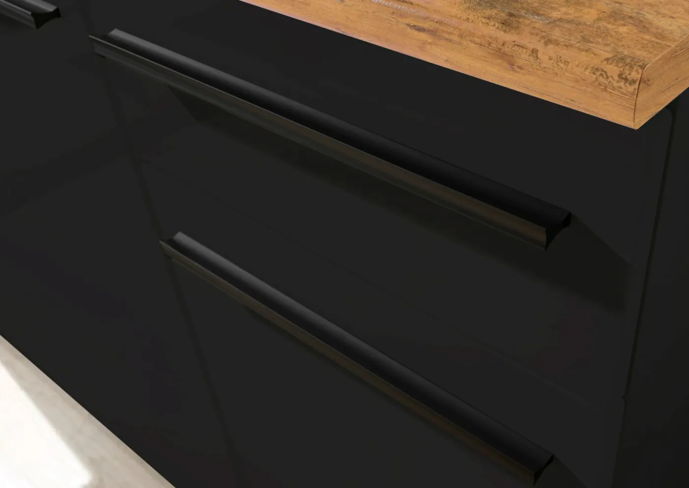 Küchenblock mit E-Geräten JAZZ SINGLE Z 160 BLACK EE
